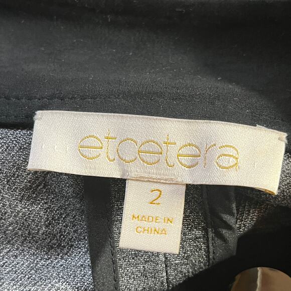 Etcetera Dress Womens 2‎ Gray Black Long Sleeves Button Front Midi Career Modern - Picture 5 of 10